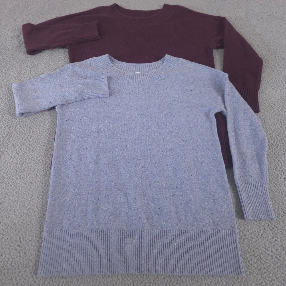 LOT OF 2 Pure Jill Sweater Womens Medium Ragg Round-Neckline Tunic Knit Soft